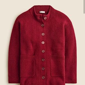 Classic Red Button-Up Women's Sweater